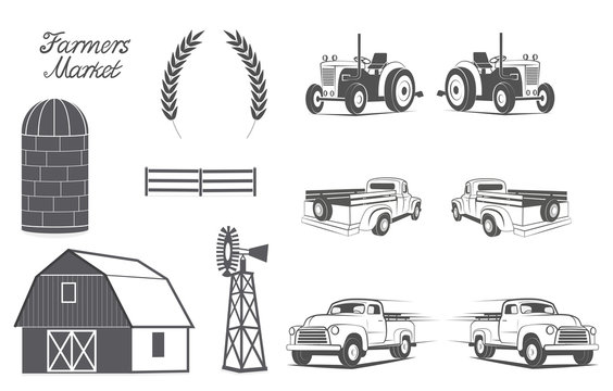 Vintage logo element design farmers market