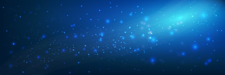 Panorama. Space. Galaxy. Planets and stars in the night sky.