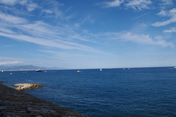 costa azzurra,Francia,mare,orizzonte,estate,cielo,azzurro,barche