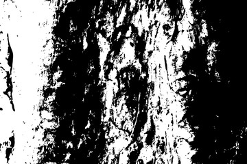 Grungy wooden texture. Distressed timber black and white vector texture. Rough tree bark surface.