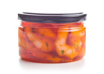 Tasty pickled shrimps.