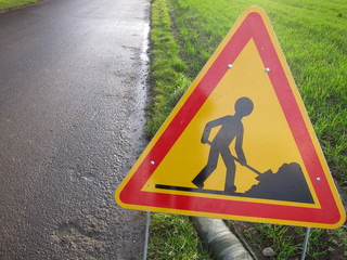 PLERIN, FRANCE 15 MARCH, 2018: Road sign in Plerin on roselier road