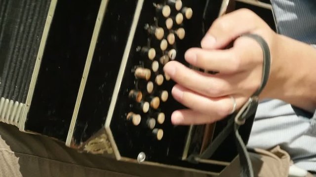 left bass keyboard bandoneon, close to slow motion