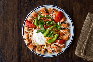 Turkish Food Beyti Kebap / Shawarma Kebab with Yogurt