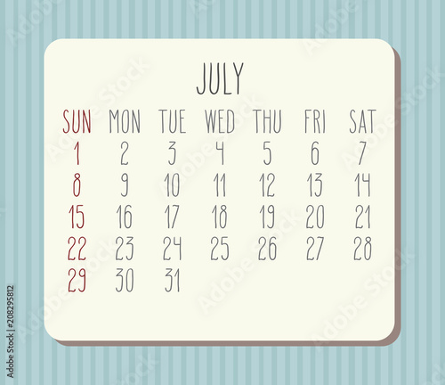 july 2018 calendar fotolia com の ストック画像とロイヤリティフリーの