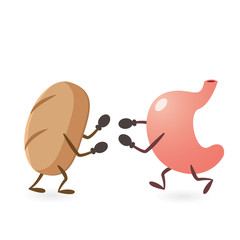 Stomach and Bread Fighting