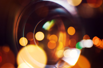 Security camera lens zooming in, close up