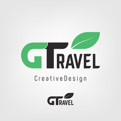 Vector logo design. Green traveling logo