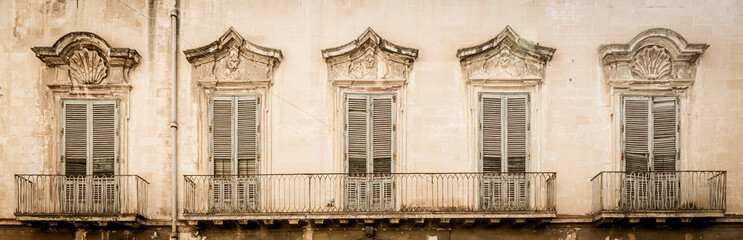 Lecce, Italy - Old windows in baroque style
