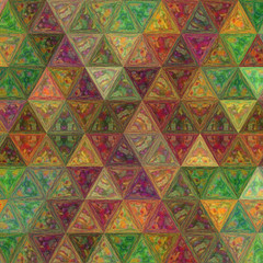 sacred geometry of colorful triangles mosaic
