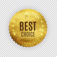 Best Choice Golden Shiny Label Sign. Vector Illustration