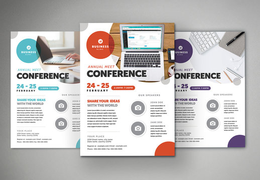 Business Flyer Layout with Colorful Accents
