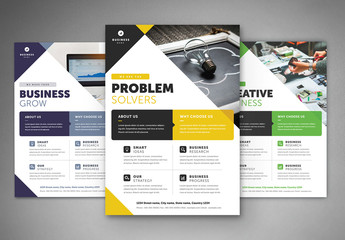 Business Flyer Layout with Colorful Accents