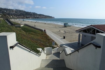 Fototapeta na wymiar Stairs Leading Down to Torrance State Beach, Los Angeles County, California