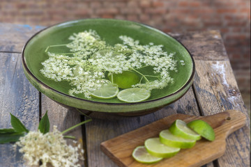 Ginger tea with elder flower and citrus lime