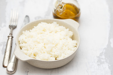 boiled rice in bowl