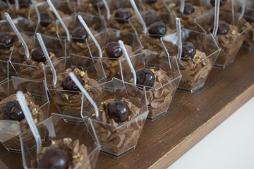 sweet cakes with cherry on the top