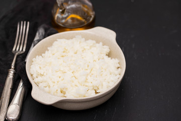 boiled rice in bowl