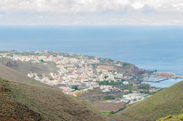 Fototapeta na wymiar Landscape view of San Sebastian city with Tenerife island