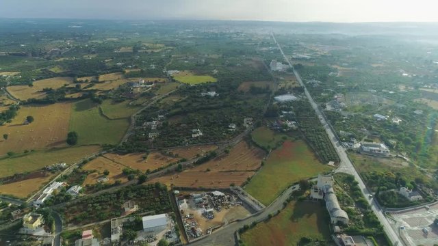 Farmer fields in Italy Drone flight 4k