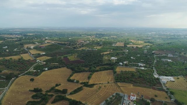 Farmer fields in Italy Drone flight 4k