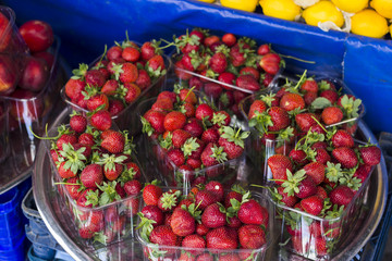 sweet strawberry at the turkish street bazaar