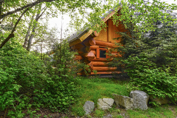 Fototapeta na wymiar Log cabin in the woods