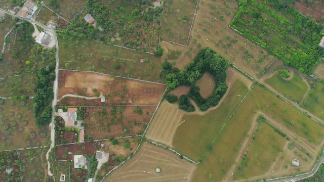 Farmer fields in Italy Drone flight 4k