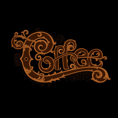 Vintage coffee logo, stylish graphic lettering for coffee shops, cafes, packaging and labels.