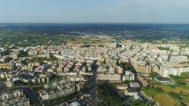 City in Italy near nature Drone flight 4k