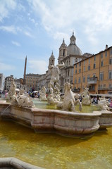 Obraz na płótnie Canvas fountain navona roma bernini sculpture