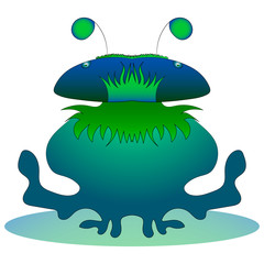 fantastic water monster. Vector graphics. Hand drawing.