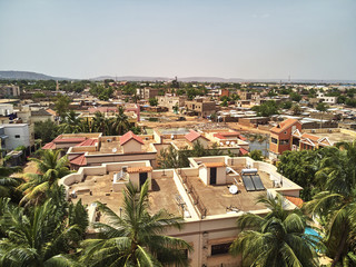 Aerial Drone view of niarela Quizambougou Niger Bamako Mali - obrazy, fototapety, plakaty