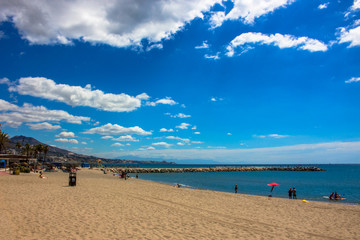 Beach. A sunny day on the beach of Fuengirola. Malaga province, Andalusia, Spain. Picture taken – 5 june 2018.