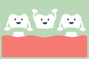 happy dental crown with bridge, installation process and change of teeth