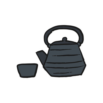 Illustration design icon of tea pot