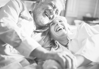 An elderly couple is spending time together