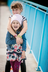 outdoor portrait of young european girl on natural background