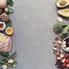 Keto, Ketogenic diet, low carb, healthy food