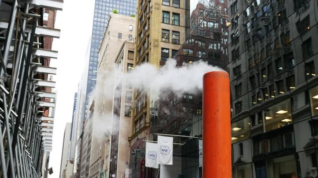 Harmful fumes in the streets of a big city.