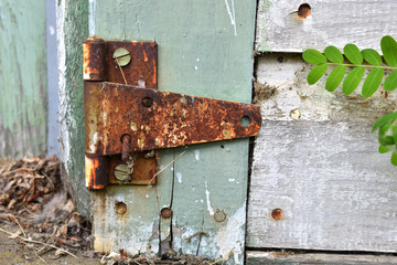 Old Rusted Door Hinge Close Up