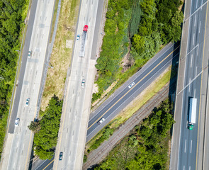 Aerial view of highway