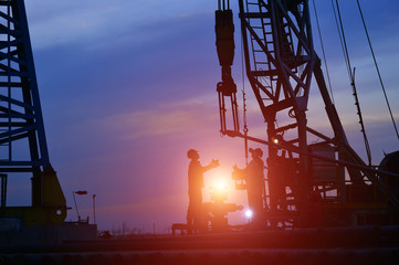 The oil workers in the job