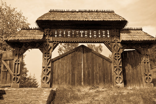 Carved Wooden Gate