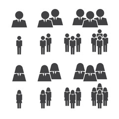 Business people icon set