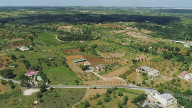 Car drive on the road in Italy Drone