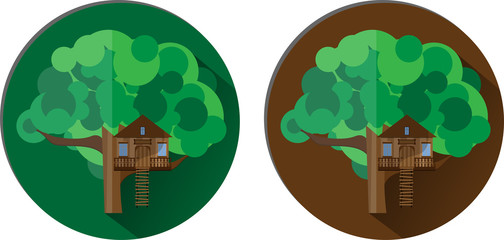 Icons with a tree house
