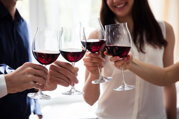 Friends Toasting Wineglasses