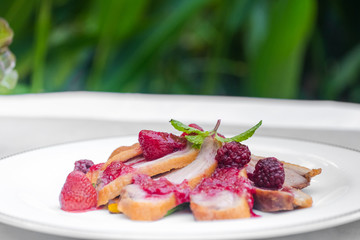 Grilled Duck with Strawberry Sauce
