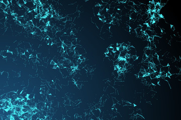 abstract polygonal space with dot and line connection for use as technology or science background